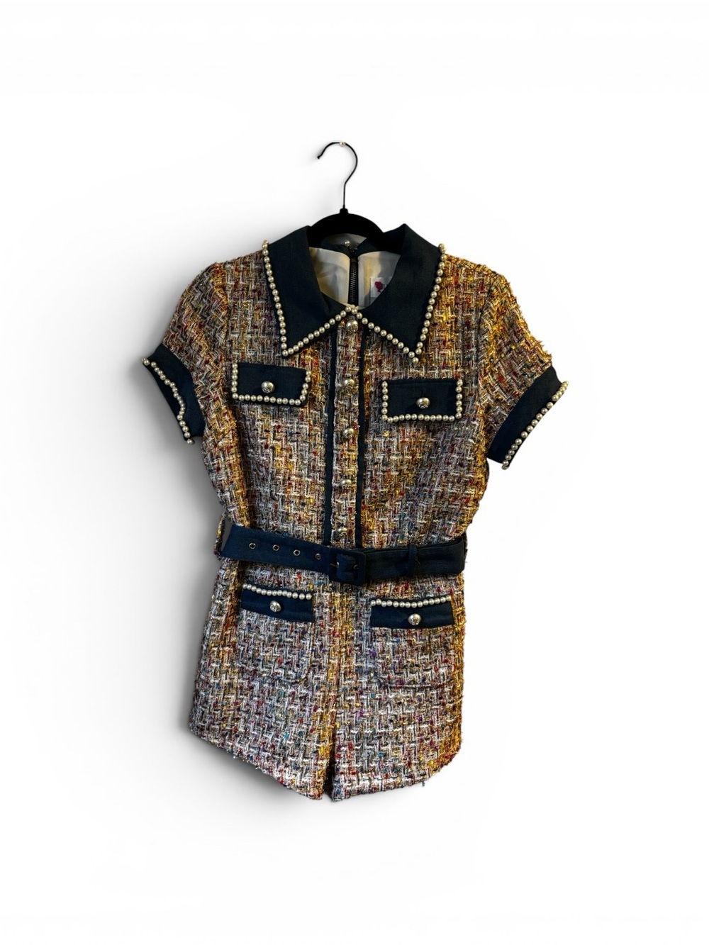 L'ATISTE Reagan Tweed Romper - Multi Color Size Small NWT - Picture 8 of 9